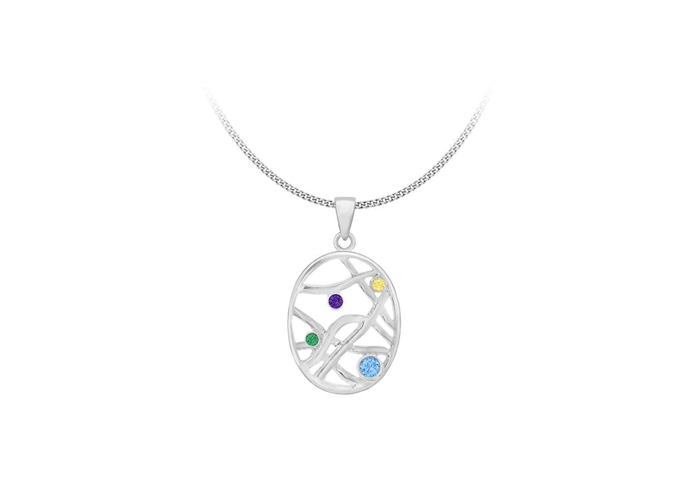 SILVER ROUND+Zirconia  DROP Pendant