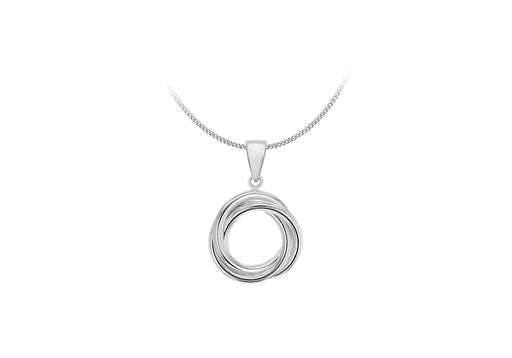 Sterling Silver 17.6mm x 26.8mm Linked Rings Pendant