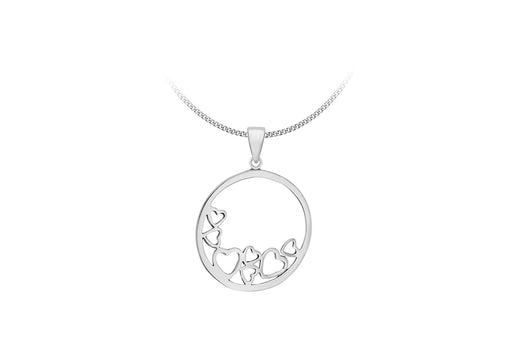 Sterling Silver 26mm Heart Disc Pendant