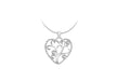 Sterling Silver Zirconia  24.3mm x 28.6mm Heart 'Tree of Life' Pendant