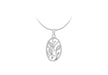 Sterling Silver Zirconia  15.9mm x 31.5mm Oval 'Tree of Life' Pendant