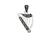 Sterling Silver Marcasite Harp Pendant