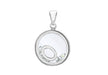 Sterling Silver Zirconia 'O' Initial Floating Case Pendant