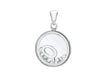 Sterling Silver Zirconia 'Q' Initial Floating Case Pendant