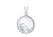 Sterling Silver Zirconia  14mm x 22mm 'S' Initial Floating ase Pendant