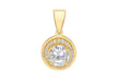 Yellow Gold Plated Sterling Silver Zirconia Halo Pendant