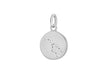 Sterling Silver Zirconia  12mm x 18.5mm Taurus Constellation  Disc Pendant