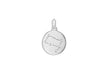 Sterling Silver Zirconia  12mm x 18.5mm Gemini Constellation  Disc Pendant