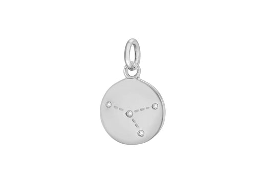 Sterling Silver Zirconia  12mm x 18.5mm aner Constellation  Disc Pendant