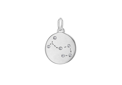 Sterling Silver Zirconia  12mm x 18.5mm Sorpio Constellation  Disc Pendant