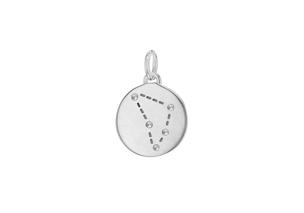 Sterling Silver Zirconia  12mm x 18.5mm apriorn Constellation  Disc Pendant