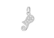 Sterling Silver Zirconia  9.5mm x 16.5mm Aquarius Horoscop Pendant