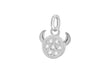 Sterling Silver Zirconia  9.5mm x 12.5mm Taurus Horoscop Pendant