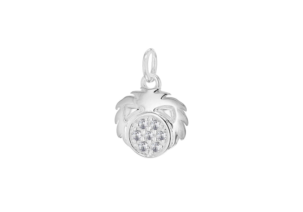 Sterling Silver Zirconia Leo Horoscope Pendant