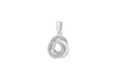 Sterling Silver Rhodium Plated Zirconia  12.3mm x 20mm Linked Rings Pendant