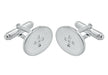 SILVER WHITE Zirconia  OVAL Cufflinks
