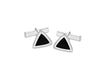 Sterling Silver 14mm x 15mm Onyx Triangle Cufflinks