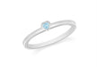 Sterling Silver Blue Zirconia  Heart Stacking Ring