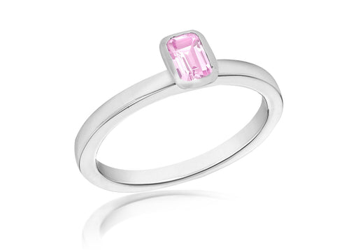 SILVER PINK Zirconia  RET S Ring