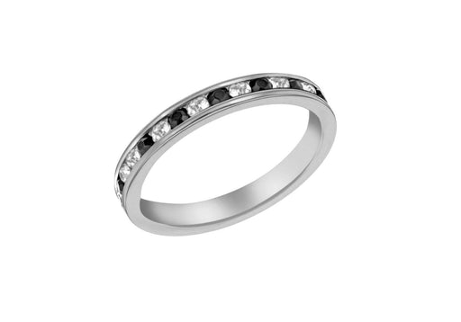 Sterling Silver Black & White Crystal Eternity Ring