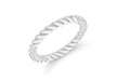 Sterling Silver Rhodium Plated 3mm Twist Band Stacking Ring