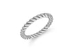 Sterling Silver Black Rhodium Plated 3mm Twist Band Stacking Ring