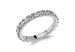 Sterling Silver Rhodium Plated White Crystal 3mm Band Stacking Ring