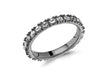 Sterling Silver Black Rhodium Plated White Crystal Band Stacking Ring