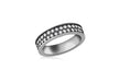 Sterling Silver Black Rhodium Plated Double Row White Crystal Band Stacking Ring