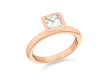 Sterling Silver Rose Gold Plated Square White Zirconia  Stacking Ring