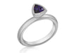 Sterling Silver Black Rhodium Plated Tiangular Purple Zirconia  Stacking Ring