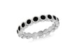 Sterling Silver Rhodium Plated Round Black Zirconia  4mm Band Stacking Ring