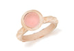 Sterling Silver Rose Gold Plated Round Pink Opaque Crystal  Patterned Stacking Ring