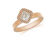 Sterling Silver Rose Gold Plated Diamond Shaped White Crystal Stacking Ring