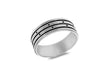 SILVER 3ROW OXID/POL BAND Ring