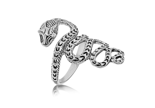 Sterling Silver Oxidised  Snake Ring