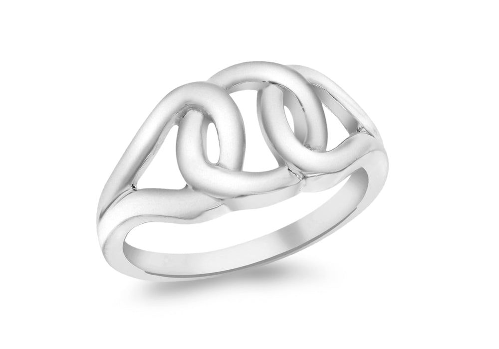 SILVER Circle & LOOP KNOT Ring