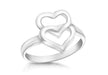 SILVER DOUBLE HEART Ring