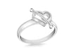 SILVER HEART T-BAR Ring