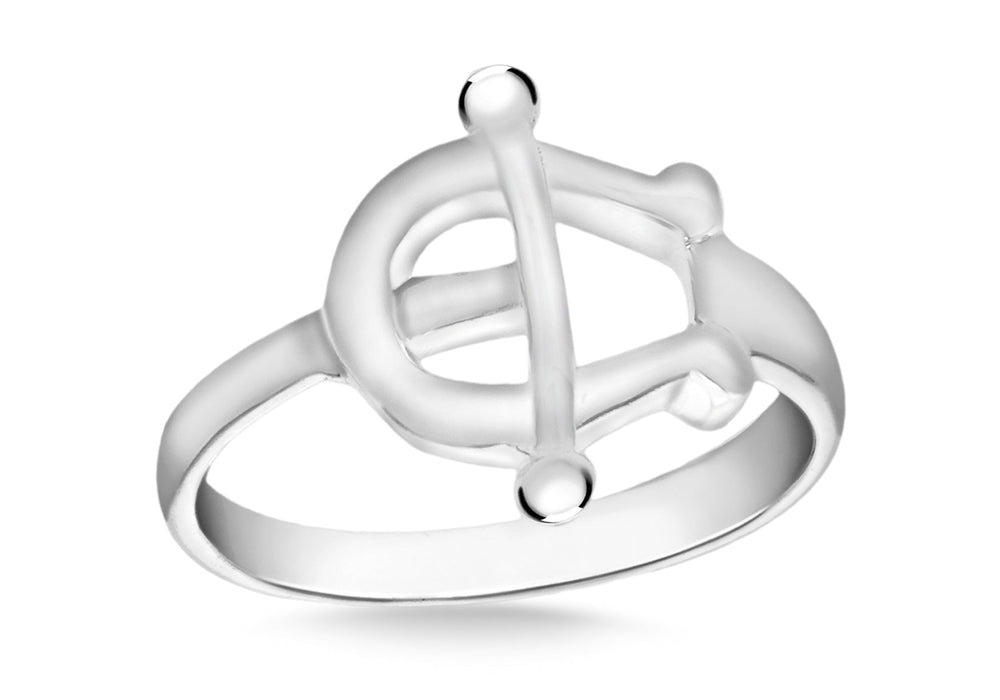 SILVER BUKLE T-BAR Ring