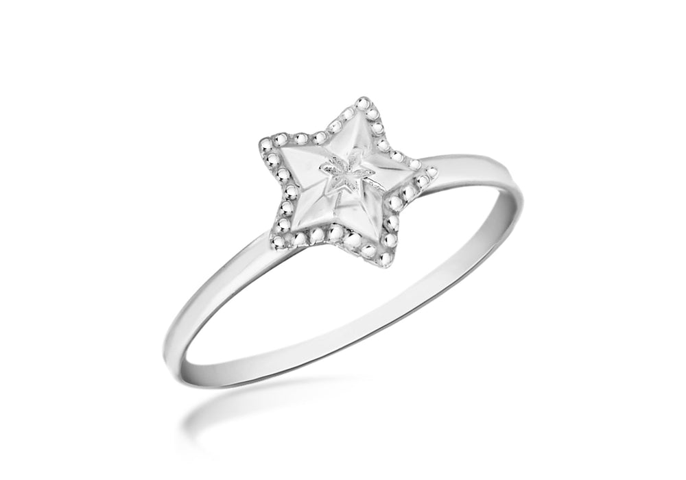 Sterling Silver D Star Ring