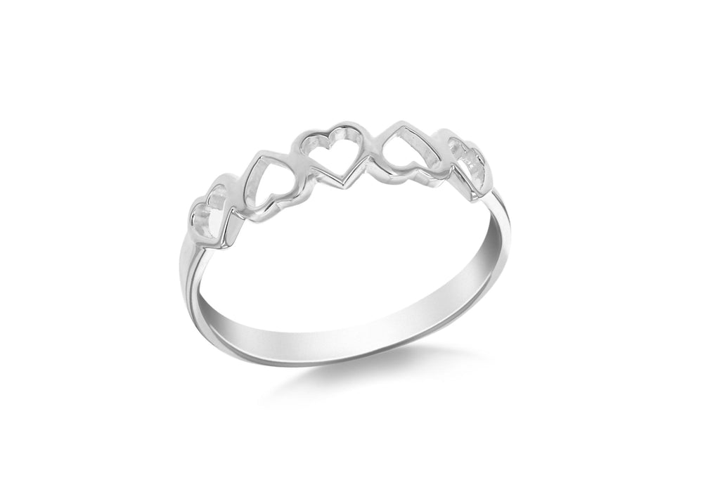 Sterling Silver Heart Band Ring