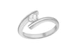 SILVER Zirconia  Cross OVER Ring