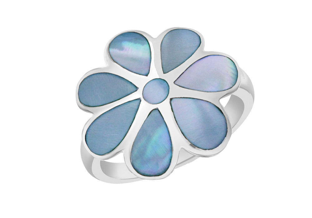 Sterling Silver Enamel Flower Ring