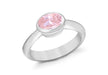 Sterling Silver Oval Pink Zirconia Ring 