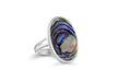 SILVER OVAL PAVA SHELL Ring