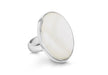 SILVER LG RND WHITE MOP Ring