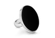 SILVER LRG ROUND ONYX Ring