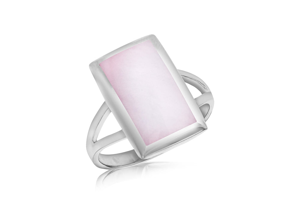 SILVER PINK MOP RE TOP Ring