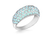 Sterling Silver Dome Blue Zirconia  Stone Set Ring